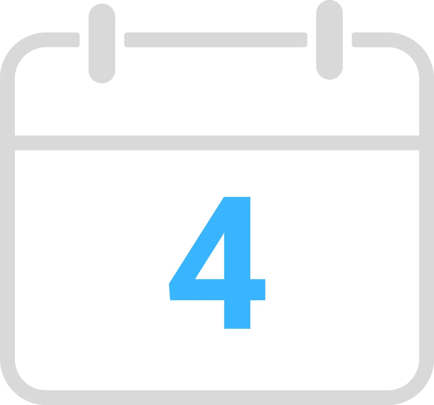 Illustration of a calendar showing the number 4