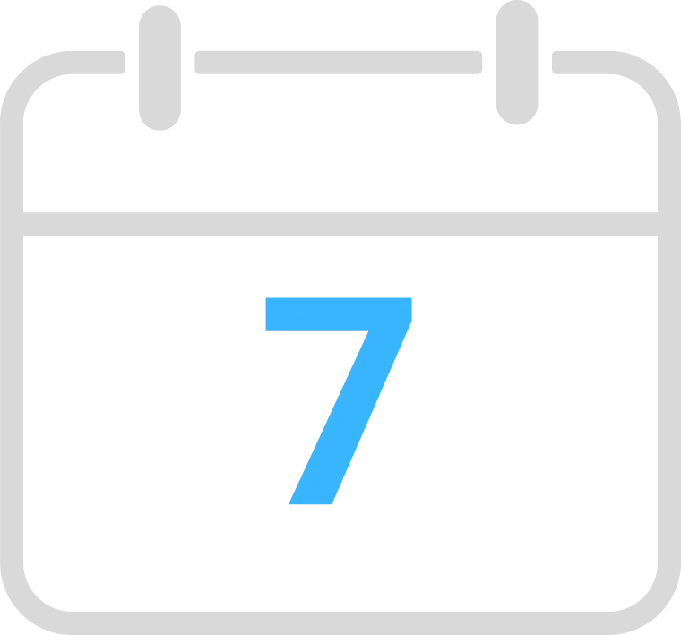 Illustration of a calendar showing the number 7